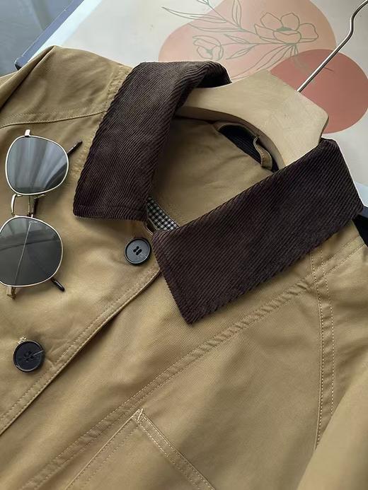 复古订制新疆棉拼接领一手长外套风衣 商品图14