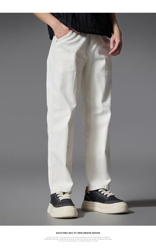 PINLI品立春季新款黑色休闲直筒牛仔长裤百搭男士GD251116015 商品图9