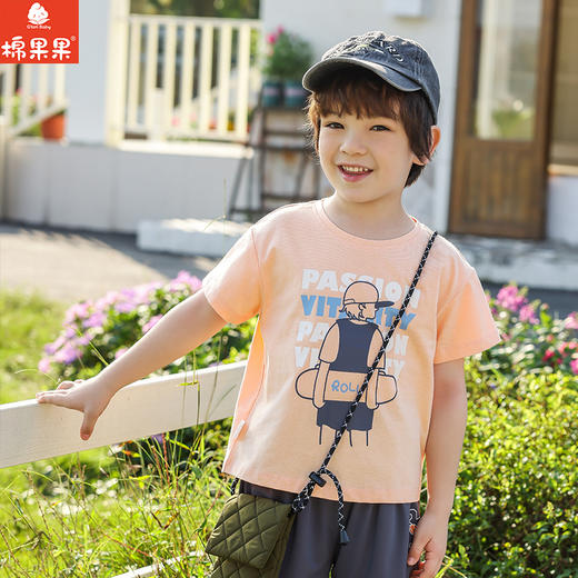 棉果果夏季商场专柜同款男童短袖T恤M212140225350 商品图0