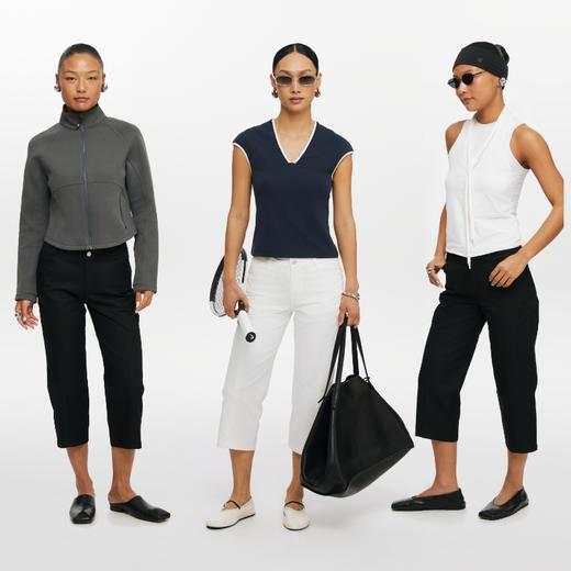 oneup索罗娜扭骨剪裁七分裤 商品图4