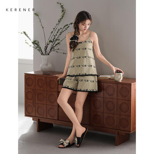 可人儿小众设计师新款奥力绵夏季吊带女士睡衣时尚可外出家居服 商品图1