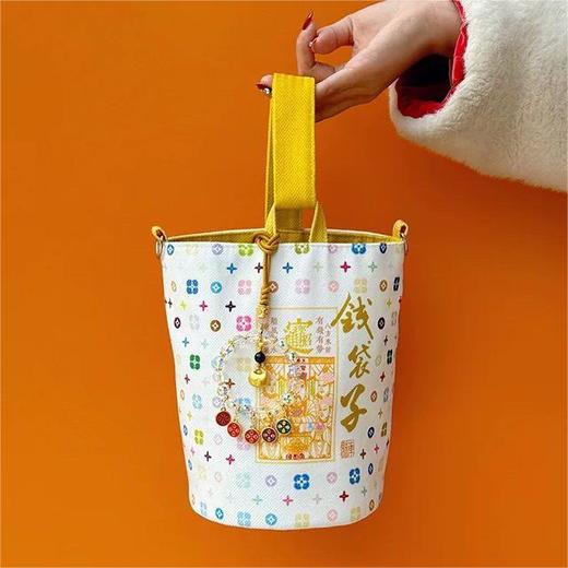 灵隐超火钱袋子【三彩招财钱袋子】老花包包 三种背法 可手提/斜挎/单肩 白三彩设计+五路图案 商品图4