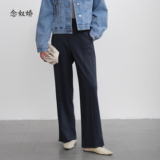 【商场同款】CNT5393 “精致通勤西裤” 石墨灰色前中捏梗直筒裤 商品图0