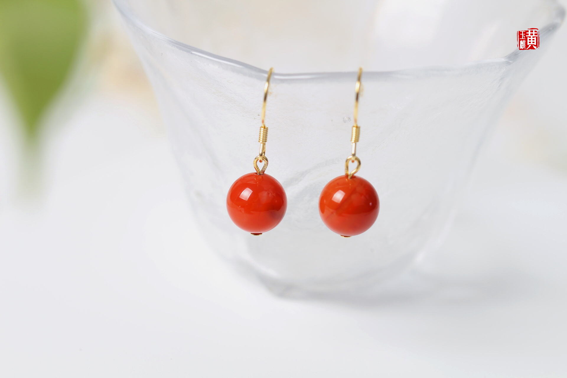 南红耳坠【妍兮】，925银镶