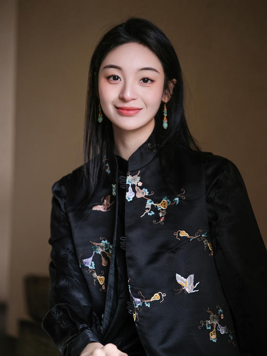 下架|盛唐牡丹| 真丝加密缎葫芦纹马甲 商品图2