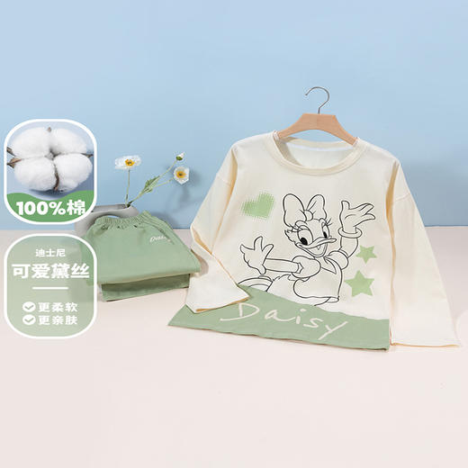 秋冬新款纯棉家居服套装黛西印花长袖长裤睡衣两件套可外穿ZD3CY004 商品图5