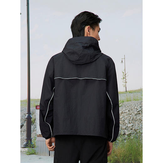 GXG男装 户外连帽通勤反光印花简约休闲夹克外套 25年春热卖 商品图3