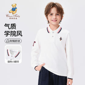 【140-170】【精典泰迪】男童春秋POLO衫儿童长袖翻领t恤