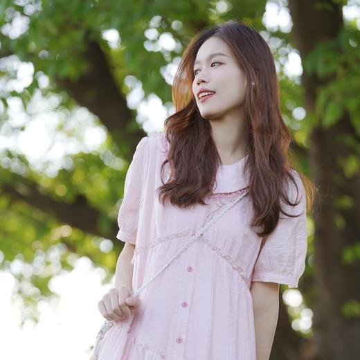 两三事停在云边短袖款娃娃领春夏连衣裙法式风度假松弛感慵懒风 商品图4