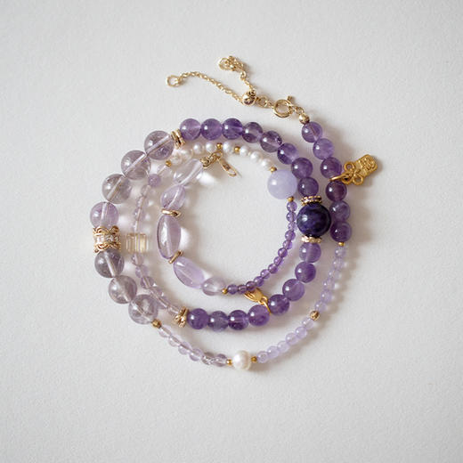 「Wellness · 知足常乐」紫色系手串（三圈）/可作项链 商品图3