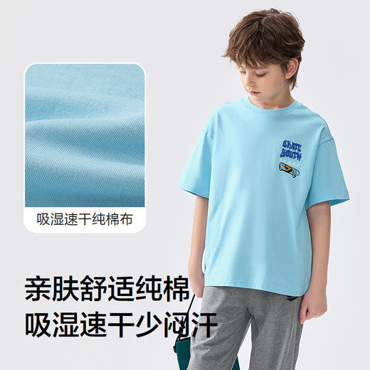 巴拉巴拉儿童短袖t恤男大童打底衫2025夏款童装速干纯棉时尚百搭 商品图3