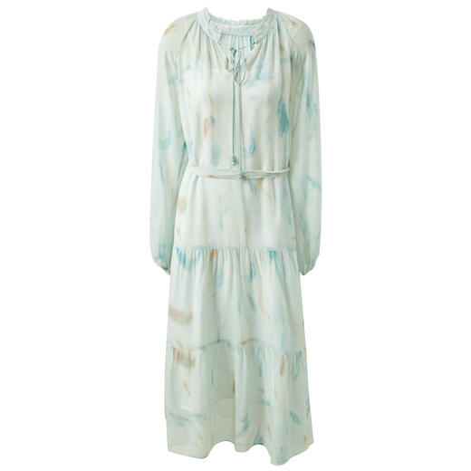 三彩2025春季新款真丝连衣裙两件套桑蚕丝V领飘逸长裙浪漫M 商品图4