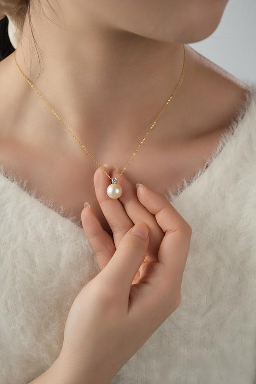 戴拉珍珠配饰《真爱经典》，天然淡水小米珍珠3-4mm项链、戴妃款10-11mm吊坠项链，低调而优雅，轻松百搭，配备礼盒，送女神优选 商品图5