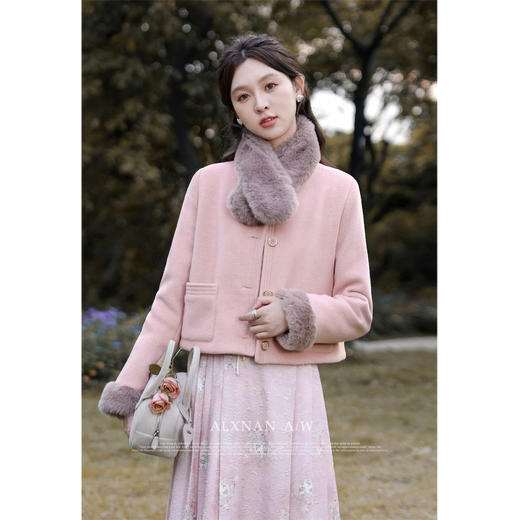 鹿向南《落樱吹雪》秋冬优雅气质v领毛衣新款宽松绑带针织开衫女L33123+L33125 商品图2