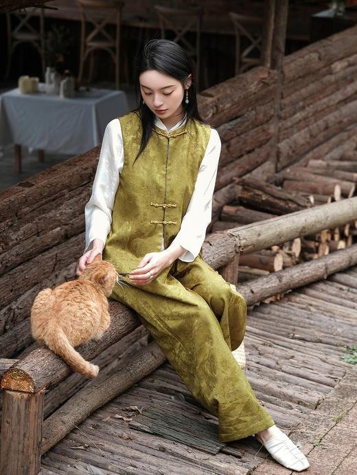 盛唐牡丹| 新禾绿丝毛双面穿裤子 商品图3