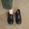手工女鞋真皮复古英伦风粗跟乐福鞋2025新款深口圆头单鞋5CM 商品缩略图4