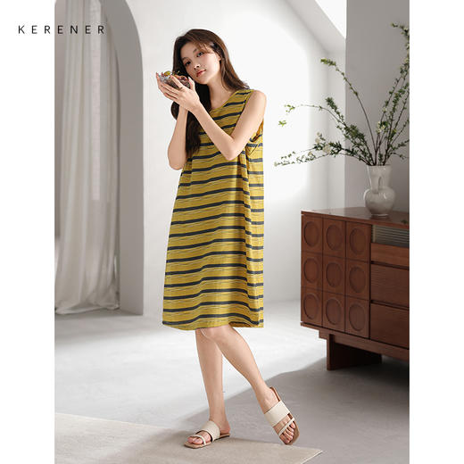 可人儿小众设计师新款泡泡绵女士睡衣夏季少女睡裙可外穿家居服 商品图1