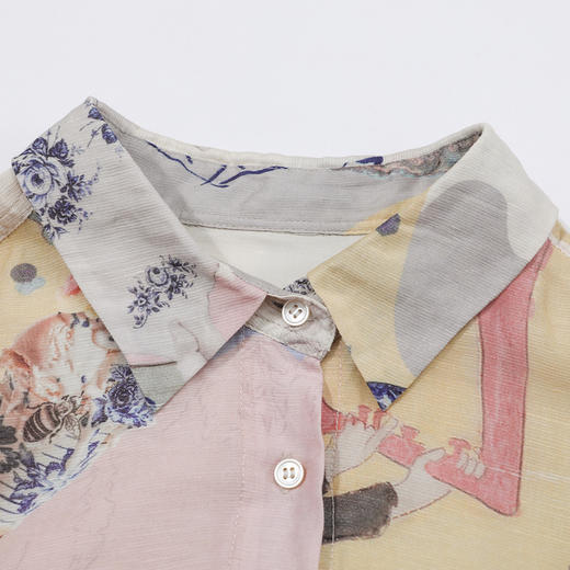 谜底连衣裙短袖女2025夏季新品复古风度假丝麻H型中长裙252ML0553 商品图3