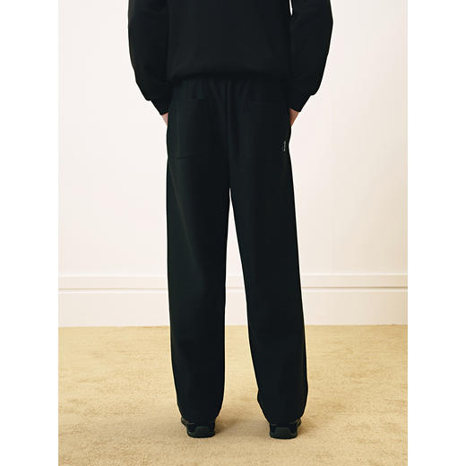 【粗斜纹】GXG男装 黑色宽松直筒休闲裤男士时尚通勤长裤25春热卖 商品图4