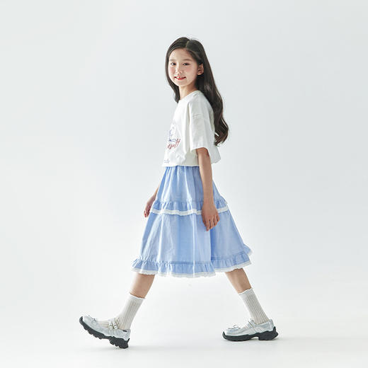 棵初 2025春夏第二波新品蓝色花边半裙876K256028CD 商品图3