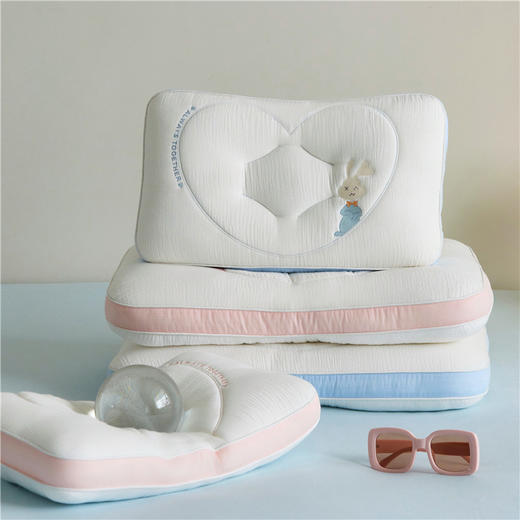 自然醒A类全棉双层纱儿童枕芯6岁以上全棉双层纱单人枕头护颈枕家用一对装学生小枕头XK 商品图0