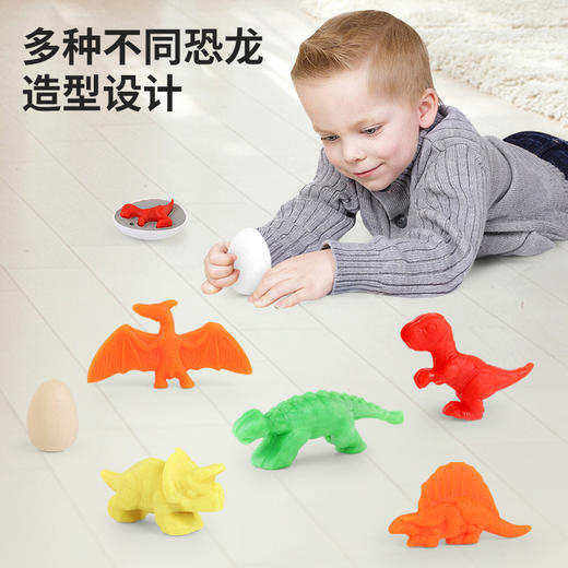 【赠5盒彩泥】恐龙蛋彩泥套装6个 不同恐龙造型 DIY手工按压 餐盘/叉子/餐刀 模拟用餐场景 3岁+ 商品图2