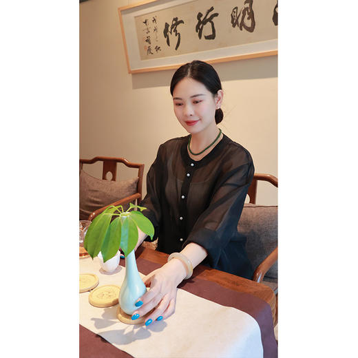 【2026东衣作】新中式衬衣（25710082元青-结缘款） 商品图3