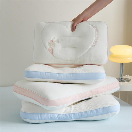 自然醒A类全棉双层纱儿童枕芯6岁以上全棉双层纱单人枕头护颈枕家用一对装学生小枕头XK 商品图3