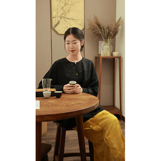 【抖音专属】新中式衬衣（25710075绀蝶-结缘款） 商品图3