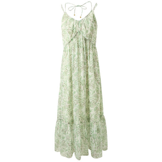 三彩2025春季新款度假风吊带裙无袖连衣裙A字裙浪漫长裙M 商品图4