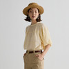 谜底衬衫分袖女2025夏季新品通勤优雅泡泡袖宽松T型上衣252MS0546 商品缩略图1
