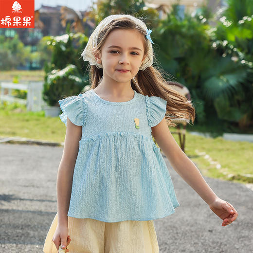 棉果果夏季商场专柜同款女童套头娃娃衫M222140425301 商品图0