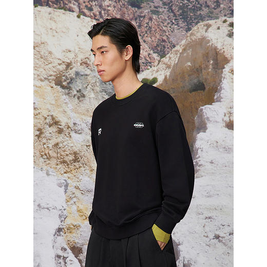 GXG男装 圆领字母印花双色卫衣通勤长袖上衣卫衣 2025春季热卖 商品图3