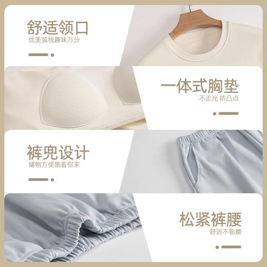 洁丽雅夏季女士家居服短袖短裤套装舒适透气可爱印花大码套头睡衣 商品图7