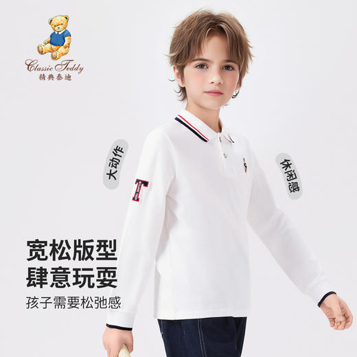 【140-170】【精典泰迪】男童春秋POLO衫儿童长袖翻领t恤 商品图8