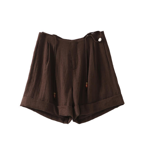 VIMAGE纬漫纪高腰松弛舒适休闲简约直筒宽松短裤2025夏季新款V2305907 商品图6