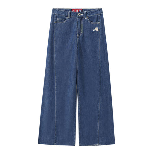 ONIARAI/鬼洗25春夏泥棒蓝兔兔鱼刺绣轻薄高腰阔腿长裤女 25N5403 商品图3