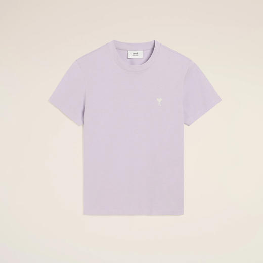 AMI 男士心形徽标刺绣棉质圆领短袖T恤 浅紫色 HTS060 724 504 商品图0