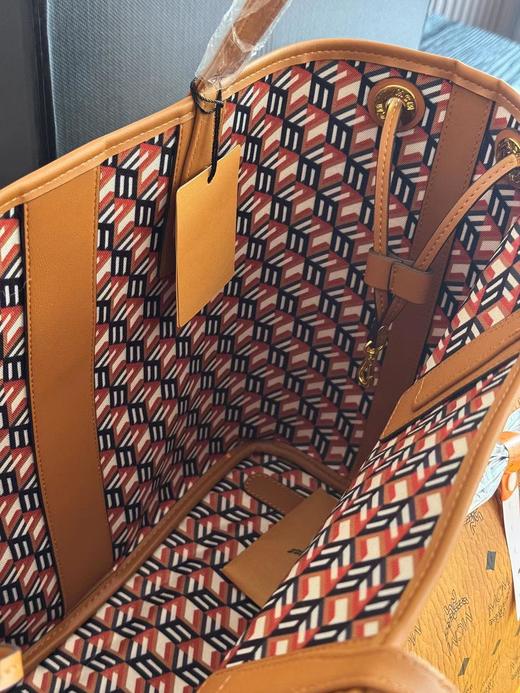 D030633大容量日常通勤老花加长肩带托特包单肩包 商品图11