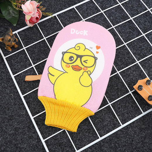 「买1送1！到手两只」黄鸭卡通搓澡巾 居家日用洗澡沐浴擦双面两用亲肤下泥搓背沐浴手套搓背巾布艺 商品图2