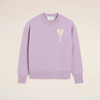 AMI 男士心形徽标嵌花羊毛针织衫 紫色 UKS090 KN0090 505 商品缩略图0