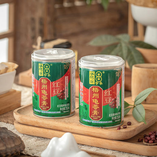 广西梧州双钱原味龟苓膏250g*3罐+红豆龟苓膏250g*3罐装 混合口味 休闲零食下午茶 商品图1