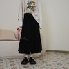 月光手札 2025新款复古刺绣碎花荷叶边高腰半身裙S25CKB508 商品缩略图3