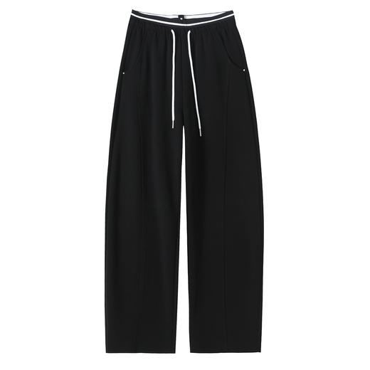 【窄版香蕉阔腿裤】春夏新品垂感高腰休闲裤 慵懒休闲拼接窄版直筒阔腿裤 商品图4