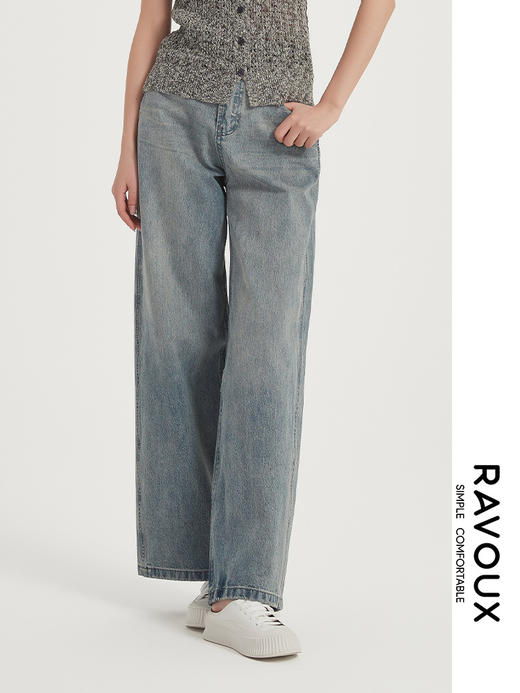 271199912复古直筒牛仔裤 商品图0