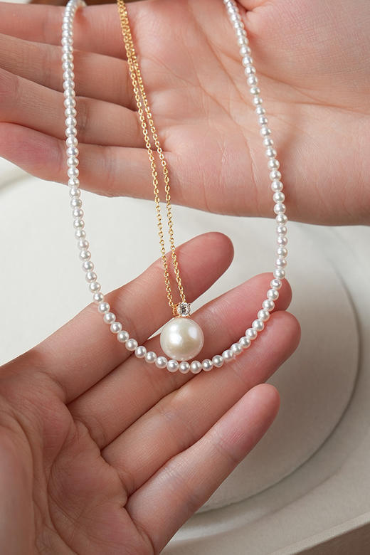 戴拉珍珠配饰《真爱经典》，天然淡水小米珍珠3-4mm项链、戴妃款10-11mm吊坠项链，低调而优雅，轻松百搭，配备礼盒，送女神优选 商品图8