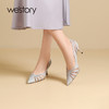 westory春秋新款时尚优雅单鞋方扣水钻气质百搭平底鞋女S24CE75051 商品缩略图3