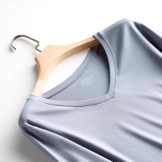 weyo女款兰精莫代尔V领休闲舒适长袖连衣裙1761 商品图4