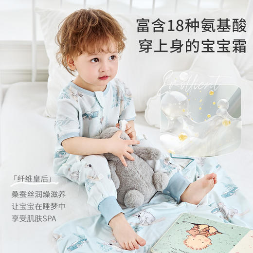 【2025年春夏新品 】i-baby/英伦宝贝&outlast夏令乐园四层纱布桑蚕丝恒温分腿睡袋春夏防踢被 商品图1