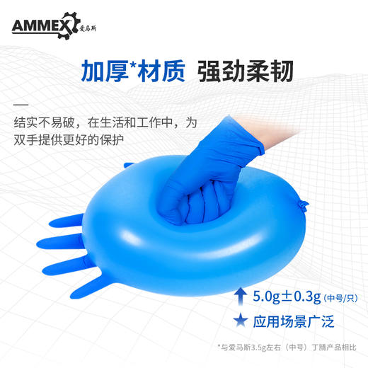 【国产 耐用型】一次性蓝色丁腈手套APFNCHDJD 商品图3